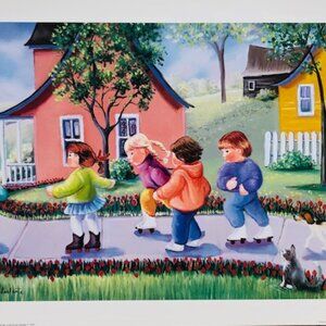 Plus vite, plus vite! by Ginette Laplante – Whimsical Signed Art Print